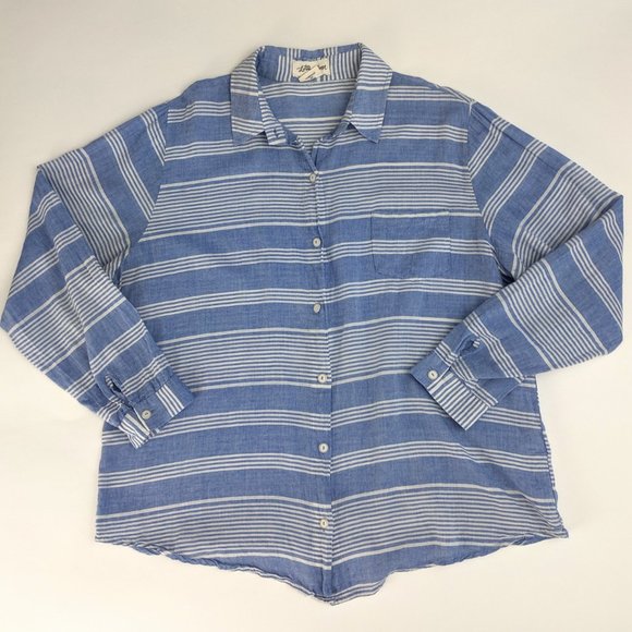 Anthropologie Light Chambray Striped Buttondown - Picture 5 of 8